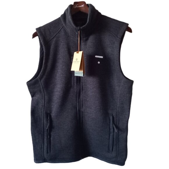 Stormtech Men's Vest Sleeveless Sweater Full Zip Mock Neck Black Heather Size S - Picture 3 of 10